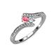 4 - Eleni Pink Tourmaline and Diamond with Side Diamonds Bypass Ring 