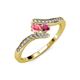 4 - Eleni Pink Tourmaline and Rhodolite Garnet with Side Diamonds Bypass Ring 