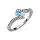 4 - Eleni Blue Topaz and Aquamarine with Side Diamonds Bypass Ring 