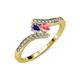 4 - Eleni Iolite and Pink Tourmaline with Side Diamonds Bypass Ring 