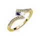 4 - Eleni Iolite and White Sapphire with Side Diamonds Bypass Ring 