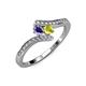 4 - Eleni Iolite and Yellow Diamond with Side Diamonds Bypass Ring 