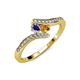 4 - Eleni Iolite and Citrine with Side Diamonds Bypass Ring 