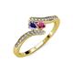 4 - Eleni Iolite and Rhodolite Garnet with Side Diamonds Bypass Ring 