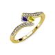 4 - Eleni Iolite and Yellow Sapphire with Side Diamonds Bypass Ring 