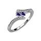 4 - Eleni Iolite with Side Diamonds Bypass Ring 