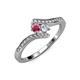 4 - Eleni Rhodolite Garnet and Diamond with Side Diamonds Bypass Ring 
