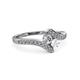 3 - Eleni Round Diamond and White Sapphire with Side Diamonds Bypass Ring 