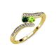 4 - Eleni Emerald and Peridot with Side Diamonds Bypass Ring 