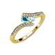4 - Eleni London Blue Topaz and Aquamarine with Side Diamonds Bypass Ring 