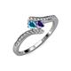4 - Eleni London Blue Topaz and Iolite with Side Diamonds Bypass Ring 