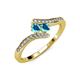 4 - Eleni London Blue Topaz with Side Diamonds Bypass Ring 