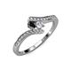 4 - Eleni Black and White Diamond with Side Diamonds Bypass Ring 
