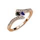 4 - Eleni Black Diamond and Iolite with Side Diamonds Bypass Ring 
