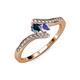 4 - Eleni Blue Diamond and Tanzanite with Side Diamonds Bypass Ring 