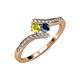 4 - Eleni Yellow and Blue Diamond with Side Diamonds Bypass Ring 