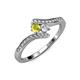 4 - Eleni Yellow and White Diamond with Side Diamonds Bypass Ring 