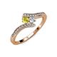 4 - Eleni Yellow and White Diamond with Side Diamonds Bypass Ring 