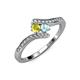4 - Eleni Yellow Diamond and Aquamarine with Side Diamonds Bypass Ring 