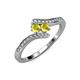 4 - Eleni Yellow Diamond and Yellow Sapphire with Side Diamonds Bypass Ring 