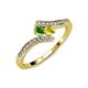 4 - Eleni Green Garnet and Yellow Sapphire with Side Diamonds Bypass Ring 
