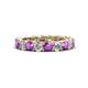 1 - Lucida 3.80 ctw (3.80 mm) Round Amethyst and Natural Diamond Eternity Band 
