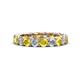 1 - Lucida 4.10 ctw (3.80 mm) Round Yellow Sapphire and Natural Diamond Eternity Band 