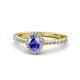 1 - Verna Desire Oval Cut Tanzanite and Diamond Halo Engagement Ring 