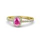 1 - Verna Desire Oval Cut Pink Sapphire and Diamond Halo Engagement Ring 