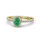 1 - Verna Desire Oval Cut Emerald and Diamond Halo Engagement Ring 