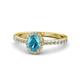 1 - Verna Desire Oval Cut London Blue Topaz and Diamond Halo Engagement Ring 
