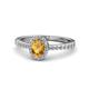 1 - Verna Desire Oval Cut Citrine and Diamond Halo Engagement Ring 