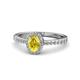 1 - Verna Desire Oval Cut Yellow Sapphire and Diamond Halo Engagement Ring 