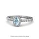 1 - Verna Desire Oval Cut Aquamarine and Diamond Halo Engagement Ring 