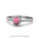 1 - Verna Desire Oval Cut Rhodolite Garnet and Diamond Halo Engagement Ring 
