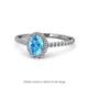1 - Marnie Desire Oval Cut Blue Topaz and Diamond Halo Engagement Ring 