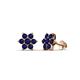 1 - Amora Blue Sapphire Flower Earrings 
