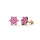 1 - Amora Pink Sapphire Flower Earrings 