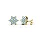 1 - Amora Aquamarine Flower Earrings 
