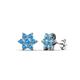 1 - Amora Blue Topaz Flower Earrings 