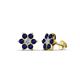1 - Amora Diamond and Blue Sapphire Flower Earrings 