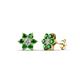 1 - Amora Diamond and Green Garnet Flower Earrings 