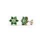 Amora Diamond and Green Garnet Flower Earrings 
