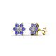 1 - Amora Diamond and Tanzanite Flower Earrings 