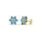 1 - Amora Diamond and Blue Topaz Flower Earrings 