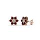 1 - Amora Diamond and Red Garnet Flower Earrings 