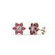 1 - Amora Diamond and Rhodolite Garnet Flower Earrings 