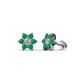 1 - Amora Diamond and Emerald Flower Earrings 