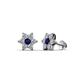1 - Amora Blue Sapphire and Diamond Flower Earrings 
