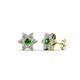 1 - Amora Green Garnet and Diamond Flower Earrings 